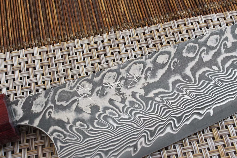 Couteau de chef japonais artisanal Yoshimi Kato 24cm SG2 Damascus