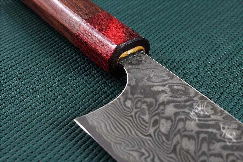 Couteau de chef japonais artisanal Yoshimi Kato 24cm SG2 Damascus