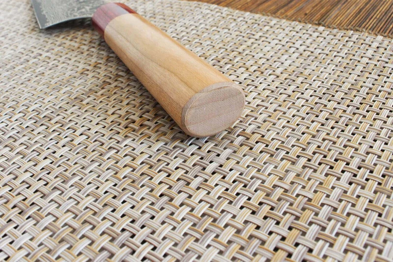Couteau de chef japonais artisanal Yoshimi Kato 21cm VG10 Nickel Damascus cerisier
