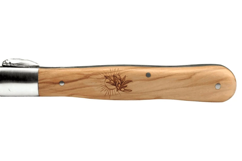 Couteau pliant Au Sabot Le Provençal acier Sandvik manche olivier 12cm