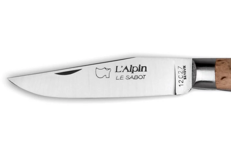 Couteau pliant Au Sabot L'Alpin acier Sandvik manche bouleau 10cm