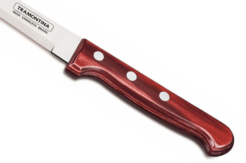 Set de 12 couteaux à steak Tramontina Gaucho lame 13cm manche rouge