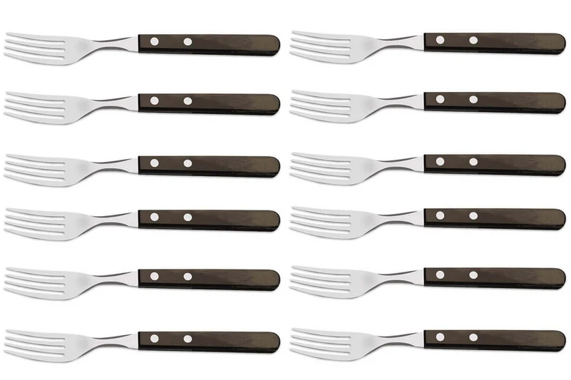 Set de 12 fourchettes Tramontina Gaucho manche marron