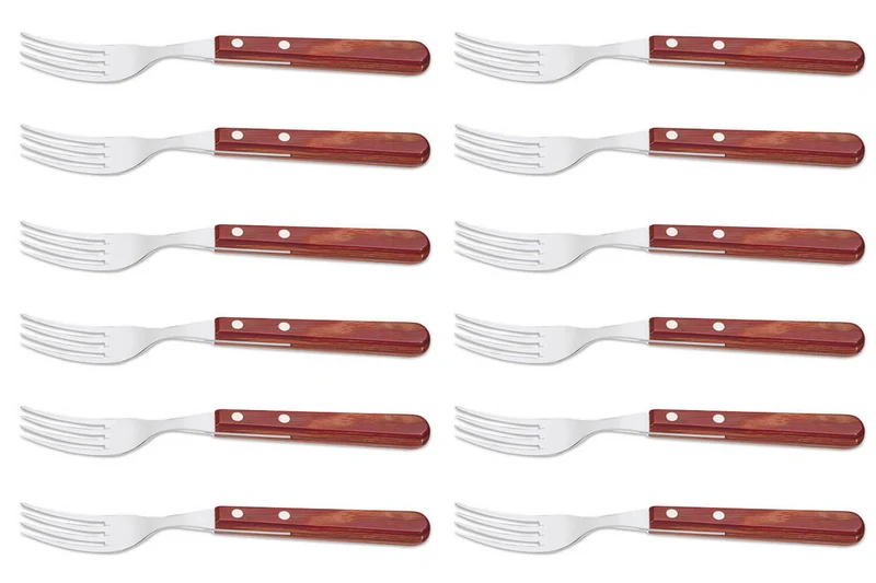 Set de 12 fourchettes Tramontina Gaucho manche rouge