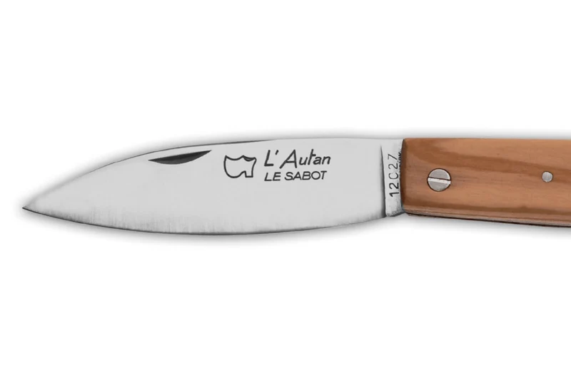 Couteau pliant AU SABOT L'Autan acier Sandvik manche olivier 11cm