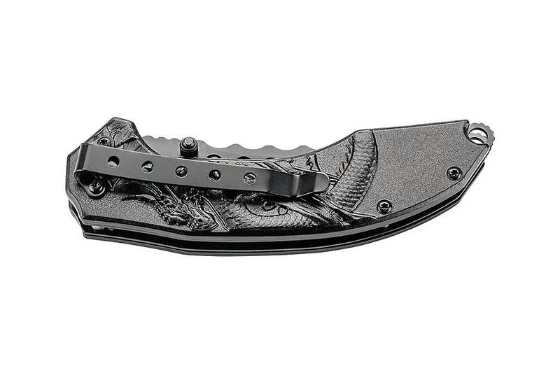 Couteau pliant Herbertz 590511 manche alu 11.5cm décor dragon