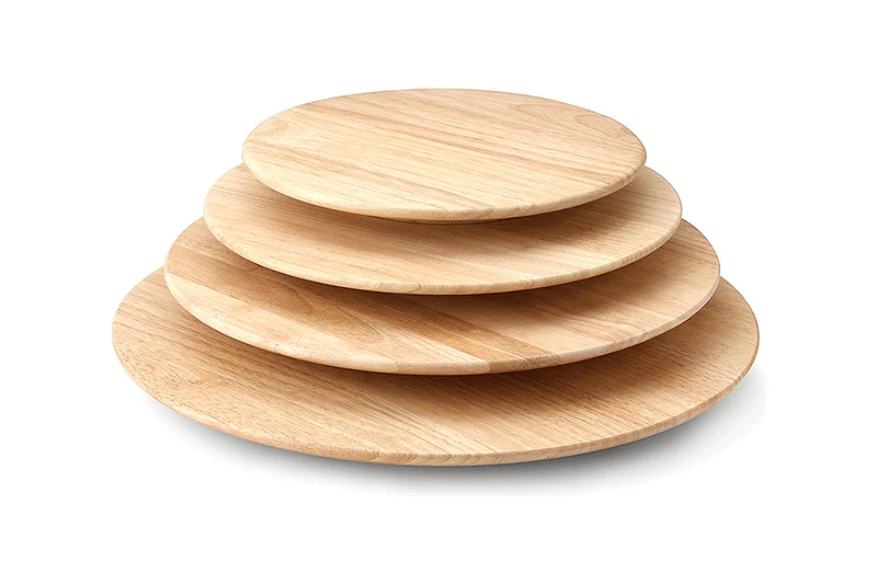 Plateau à fromage rotatif Continenta en bois d'hévéa