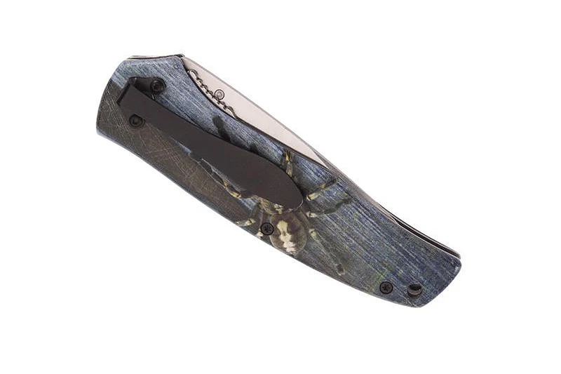Couteau pliant Herbertz n°575412 tout inox manche 12cm décor araignée