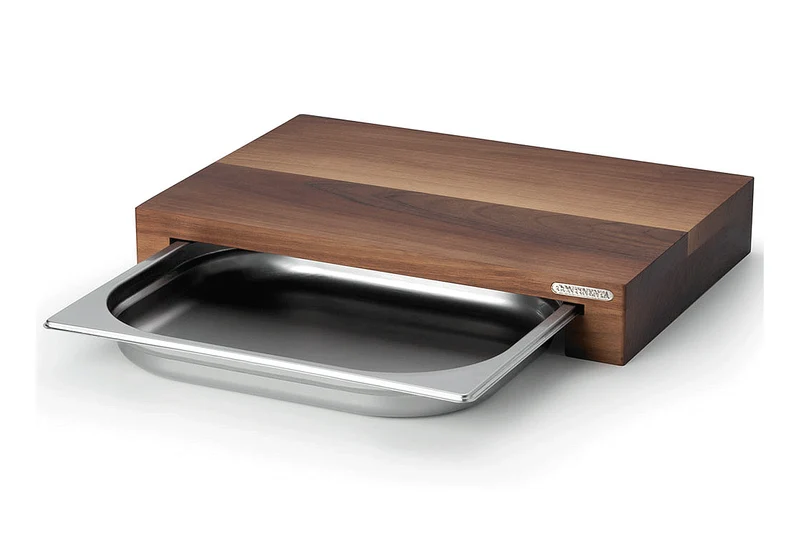 Planche à découper Continenta en bois 48x32,5x6cm + bac inox