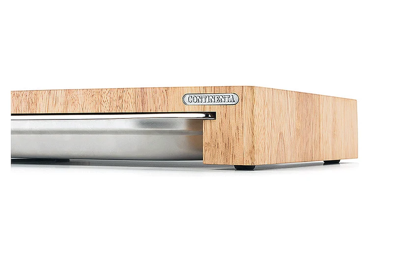 Planche à découper Continenta en bois 39x27x6cm + bac inox