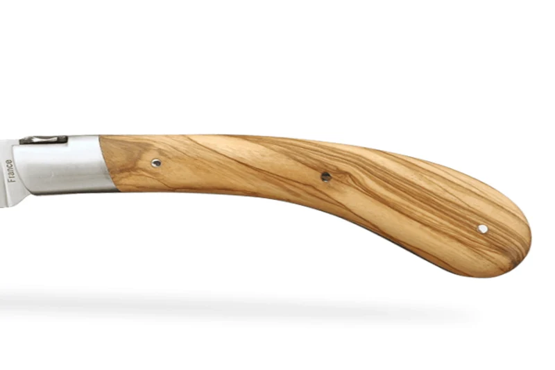 Couteau pliant artisanal Capuchadou acier sandvik manche bois d'olivier 12cm