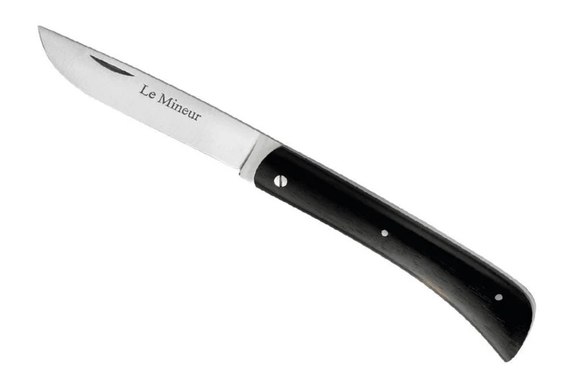Couteau pliant LE FIDELE Le Mineur acier Sandvik plein manche ébène 10cm