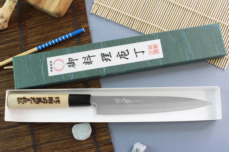 Couteau yanagiba japonais artisanal Yoshihiro Jyosaku White 2 steel