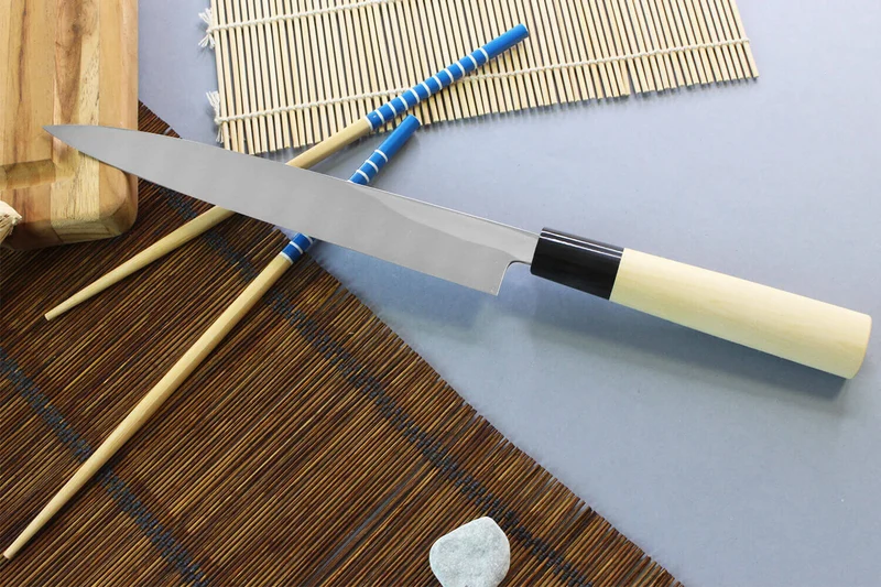 Couteau yanagiba japonais artisanal Yoshihiro Jyosaku White 2 steel