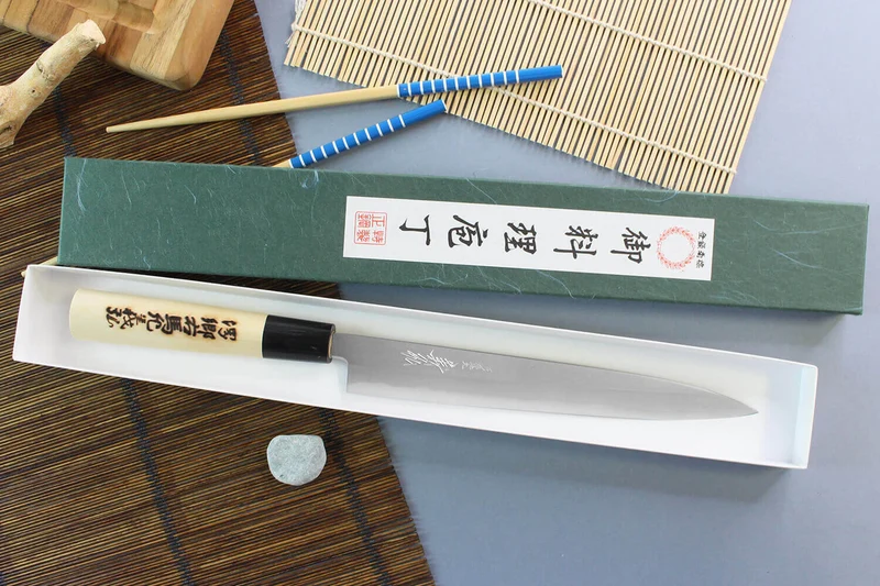 Couteau yanagiba japonais artisanal Yoshihiro Jyosaku White 2 steel