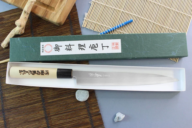 Couteau yanagiba japonais artisanal Yoshihiro Jyosaku White 2 steel