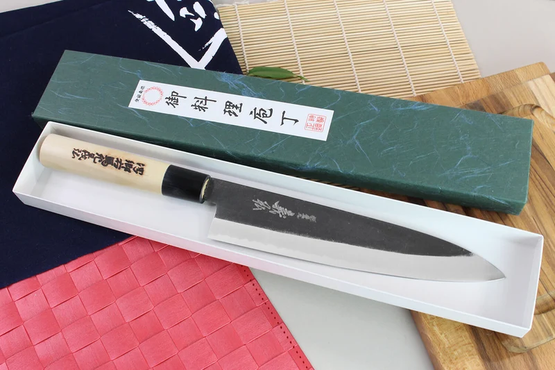 Couteau de chef japonais artisanal Yoshihiro Kogeta White 2 steel