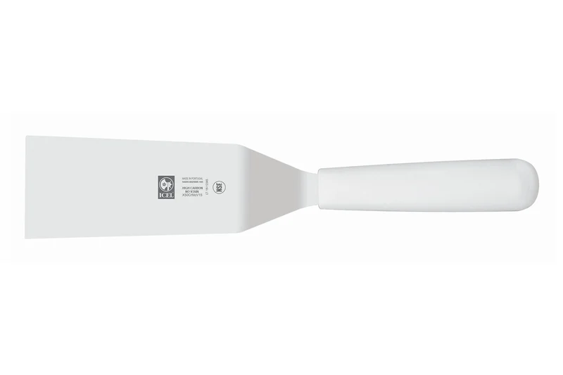 Spatule coudée professionnelle Icel lame 16cm manche blanc