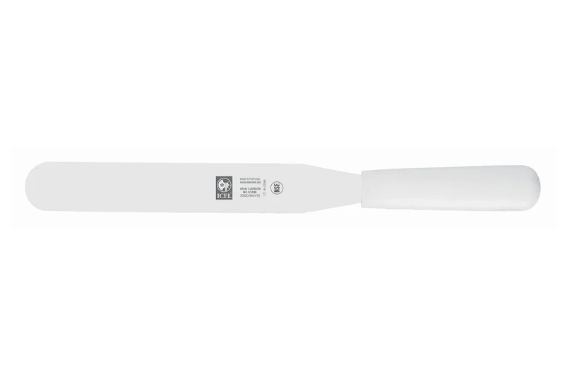 Spatule droite professionnelle Icel inox manche PP blanc