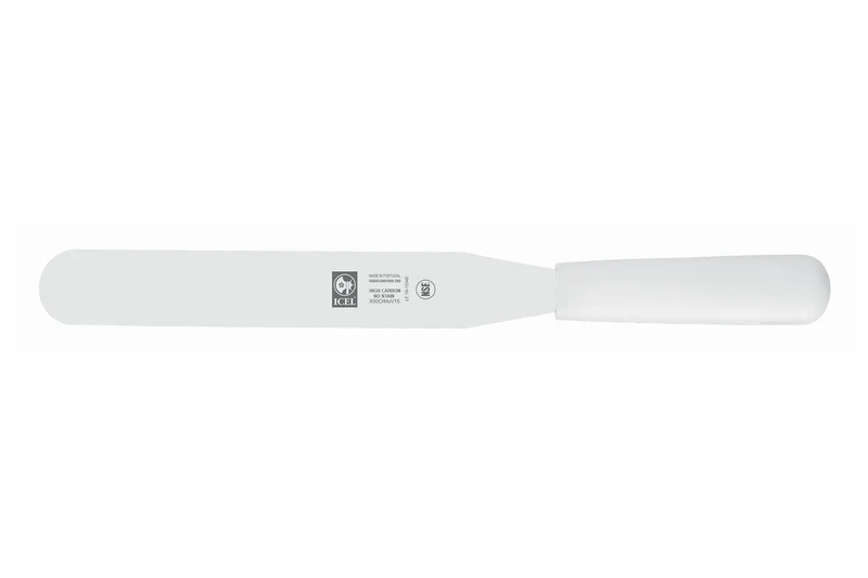 Spatule droite professionnelle Icel inox manche PP blanc