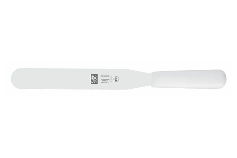 Spatule droite professionnelle Icel inox manche PP blanc