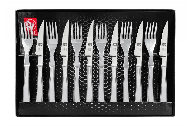 Ménagère 12 pièces Icel acier inox couteaux bouts pointus