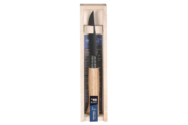 Couteau Opinel Luxe Black Edition n°08 lame 8,5cm noire manche chêne