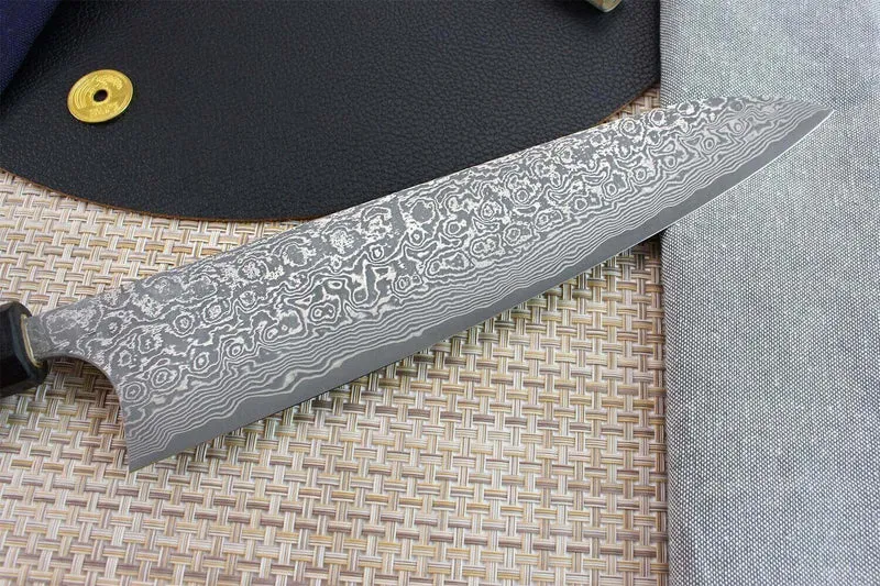 Couteau de chef japonais artisanal Masakage Kumo 24cm damas 63 couches