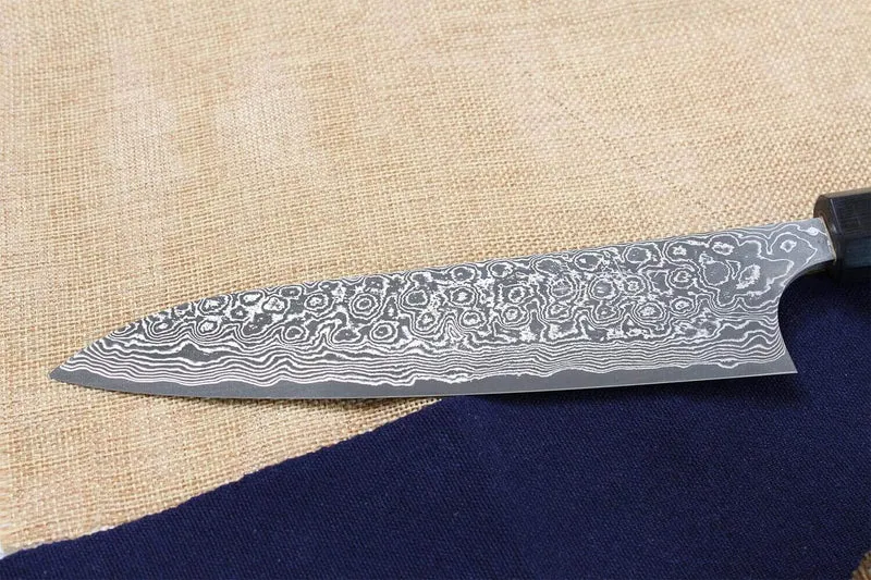 Couteau de chef japonais artisanal Masakage Kumo 18cm damas 63 couches