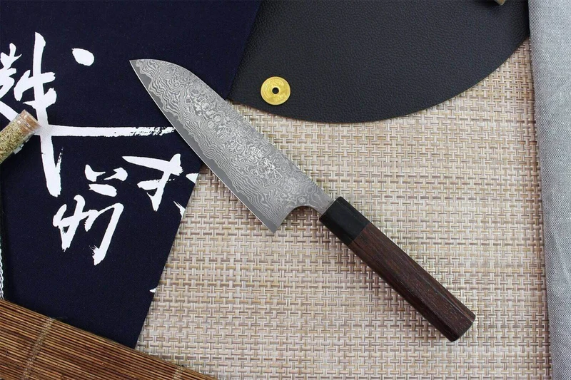 Couteau santoku japonais artisanal Masakage Kumo 16.5cm damas 63 couches