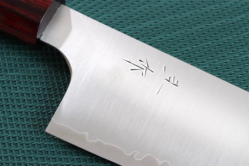 Couteau de chef japonais artisanal Kei Kobayashi SG2 Heptagone 24cm