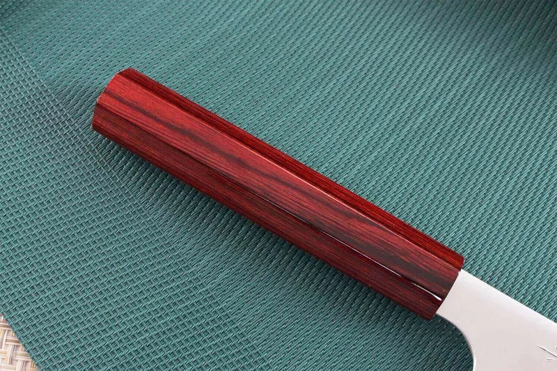 Couteau de chef japonais artisanal Kei Kobayashi SG2 Heptagone 24cm