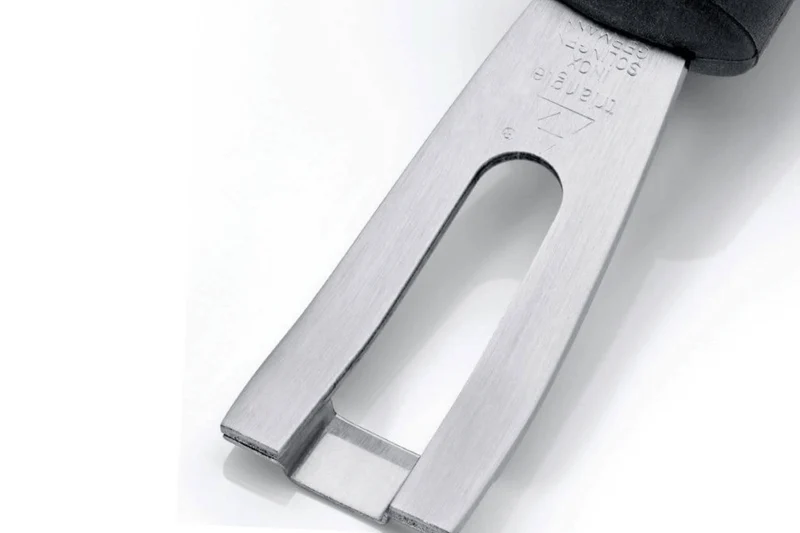 Canneleur Triangle forme U en inox manche en green grip