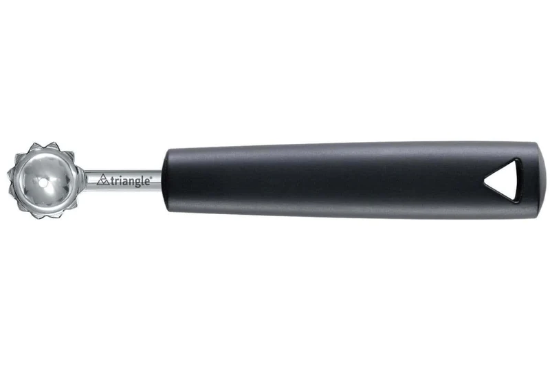 Equeuteur à tomates Triangle inox embout 2cm manche green grip