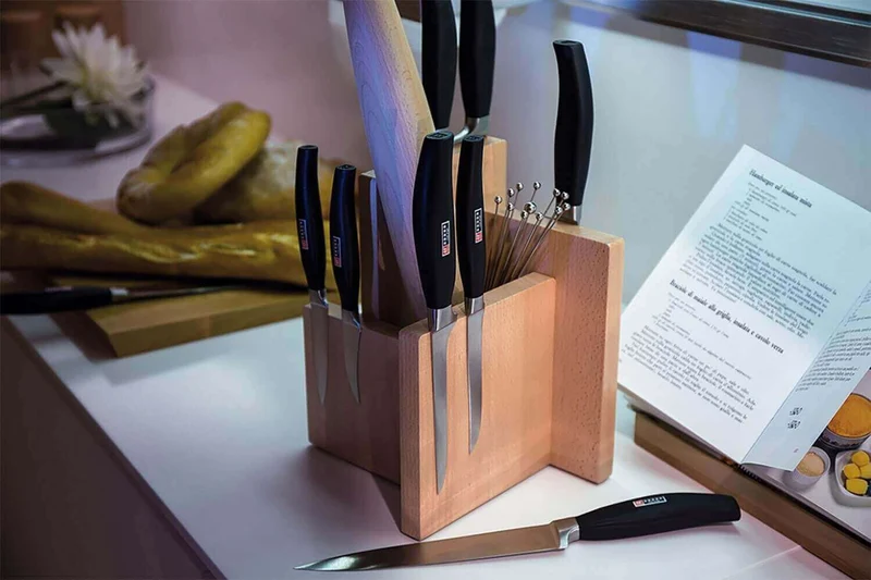 Bloc vide Artelegno Kombi bois de hêtre pour 8 couteaux de cuisine