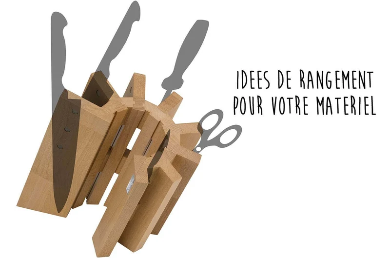 Bloc vide Artelegno Pisa bois de hêtre pour 8 couteaux de cuisine