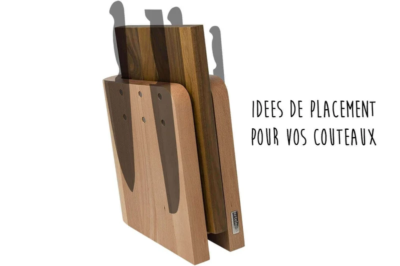 Bloc vide Artelegno Grand Prix pour 6 couteaux de cuisine + 1 planche à découper