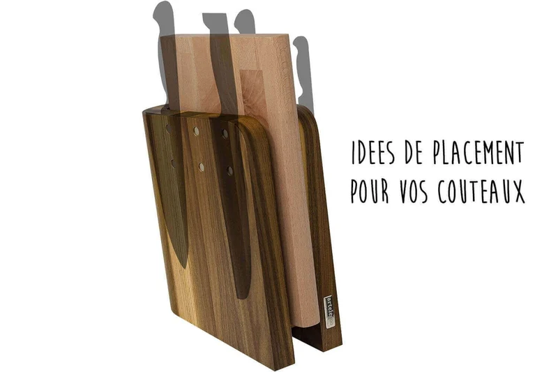 Bloc vide Artelegno Grand Prix pour 6 couteaux de cuisine + 1 planche à découper