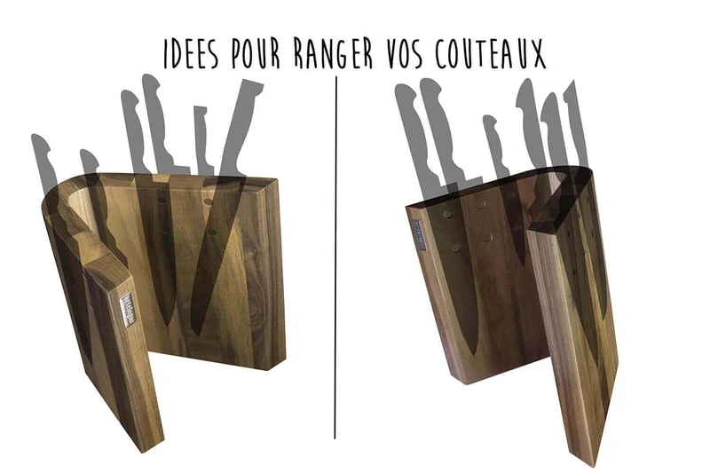 Bloc vide Artelegno Grand Prix Curve pour 10 couteaux de cuisine