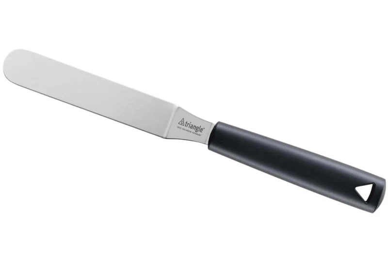 Spatule de pâtissier coudée Triangle professionnelle manche en green grip