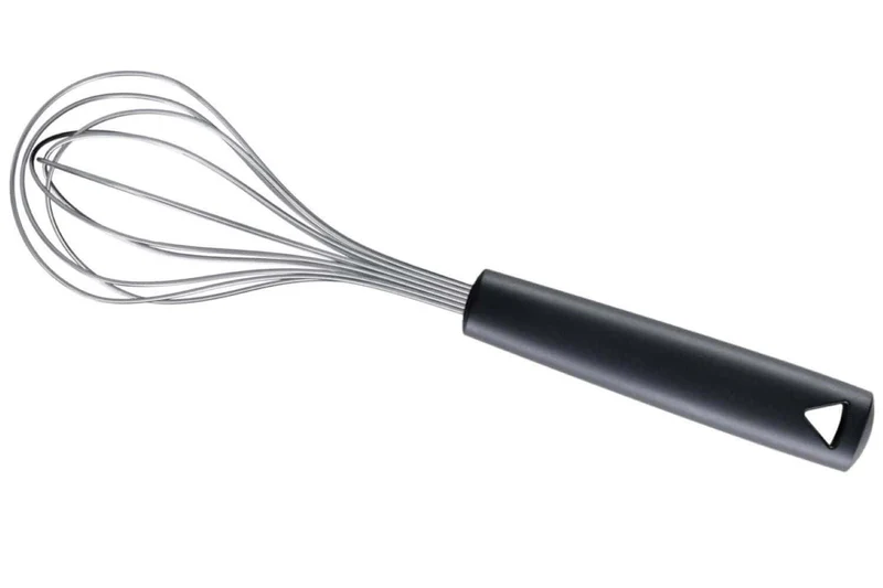 Fouet Triangle acier inox et manche green grip