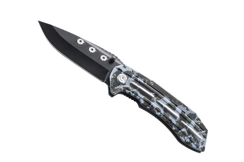 Couteau pliant Herbertz 583412 lame noire manche alu décor camouflage 12cm