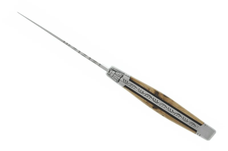 Couteau pliant Laguiole LE FIDELE acier Sandvik manche bois de genévrier 12cm