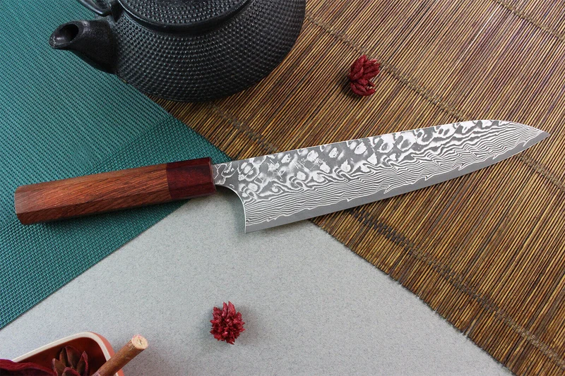 Couteau de chef japonais artisanal Yoshimi Kato 21cm SG2 Damascus