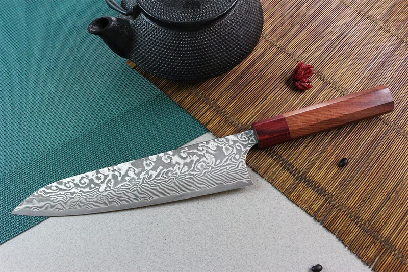 Couteau de chef japonais artisanal Yoshimi Kato 21cm SG2 Damascus