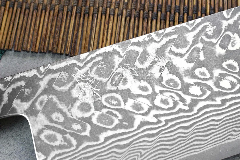 Couteau nakiri japonais artisanal Yoshimi Kato 16.5cm SG2 Damascus