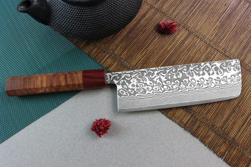Couteau nakiri japonais artisanal Yoshimi Kato 16.5cm SG2 Damascus