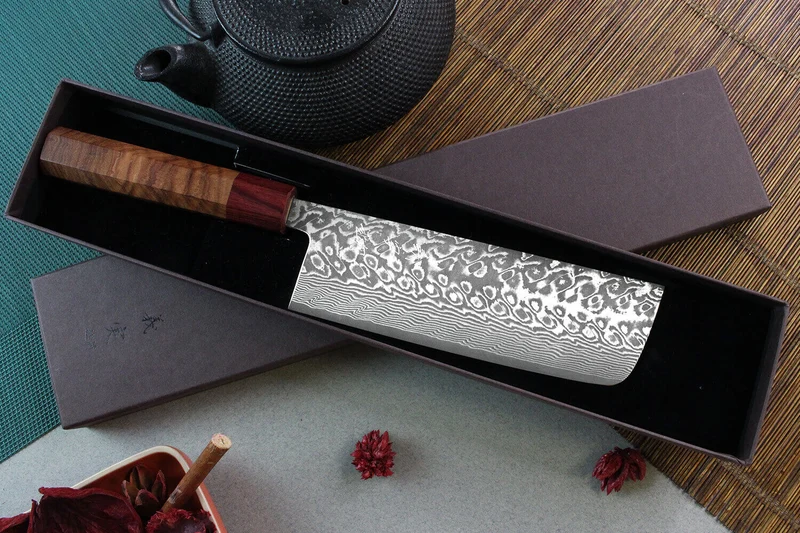 Couteau nakiri japonais artisanal Yoshimi Kato 16.5cm SG2 Damascus
