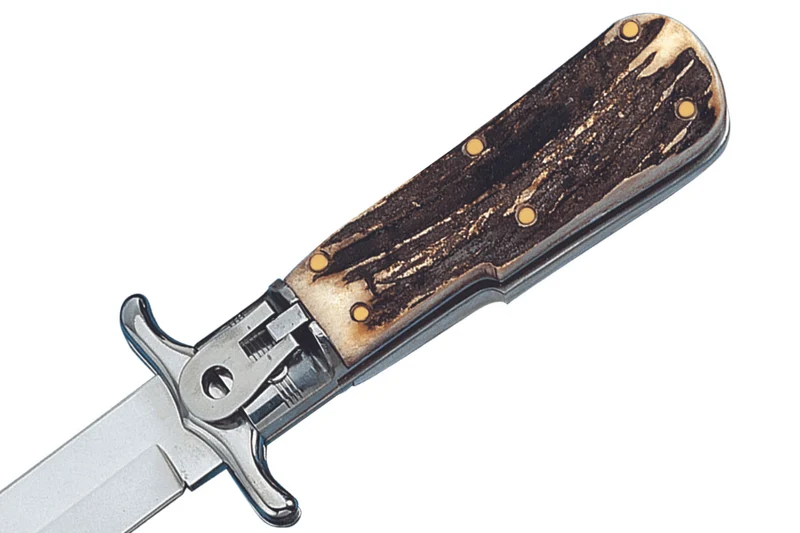 Couteau pliant Fox Special Hunter 1648 manche en bois de cerf véritable 11cm + étui en cuir