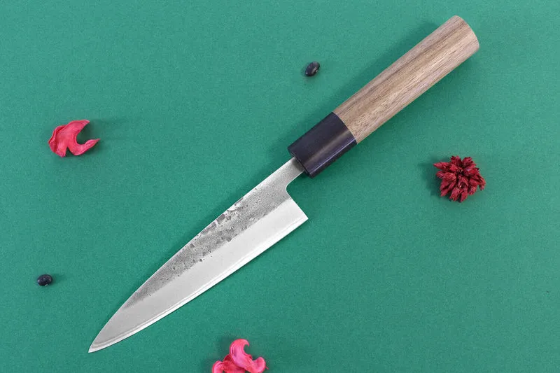 Couteau universel japonais artisanal Wusaki Nakata BS2 13.5cm manche en noyer